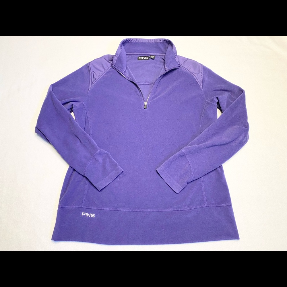 Ping Women’s Large Purple Fleece Jacket Zip Pullover Golf Outdoors